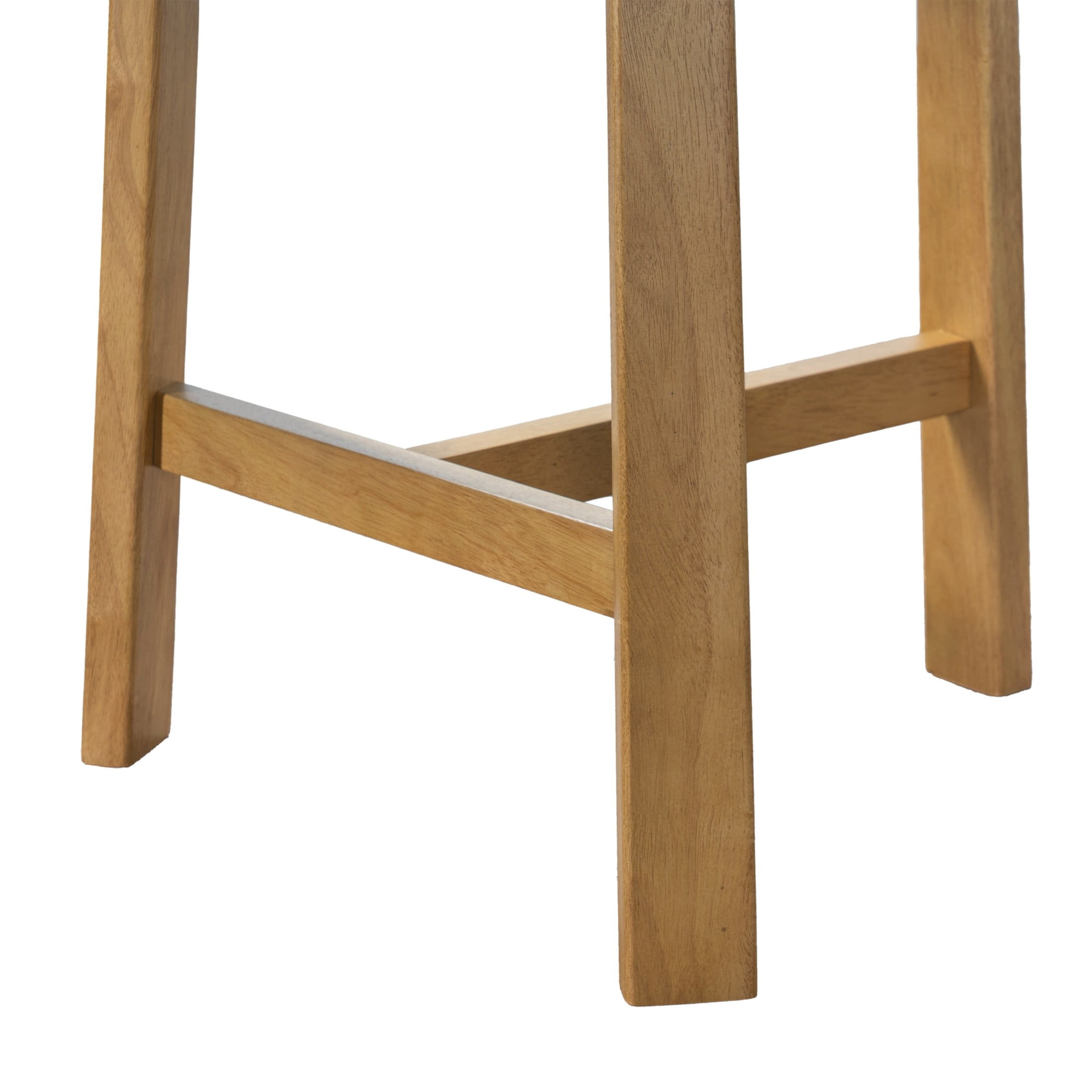 Christopher Knight Home Modern Upholstered Counter Stools with Curved Back, Wood Frame, Natural+Green, Set of 2