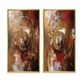 thumbnail image 2 of Designart "Ancient Revelations Or et Rouge Abstrait III" Peinture Abstraite Encadrée Ensemble d'Art Mural Moderne en Or Ensemble de 2, 2 of 6