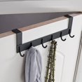 thumbnail image 2 of Perchero para puerta, Perchero negro de acero inoxidable, 6 ganchos para puerta de cocina, baño y dormitorio, 2 of 3