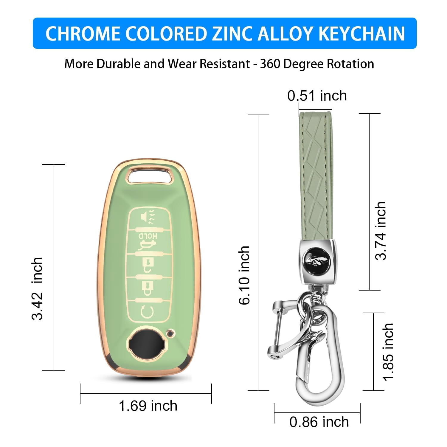 Key Fob Cover for Nissan,Car Key Fob Protector 5 Buttons Key Case Protection Compatible with 2023 2024 Pathfinder Rogue Metal Keychain Remote Key Accessories Protector