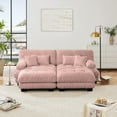 thumbnail image 3 of Loveseat Modular Sectional Sofa, U Shaped Couch with Ottoman, Cloud Couch Sectional Couch Home Sofa Living Room Oversized Couch Deep Seat Couch with Round Bolster Armrests 4 Pillows, 3 of 9