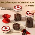 thumbnail image 2 of Frasco para Café Sellado al Vacío, Recipiente Hermético con Tapa Sellada a Presión Contenedor Juego de Tarros de Vidrio con Cucharas Medidoras para Almacer Alimento Especias Grano Azúcar (2pzs 500ml), 2 of 4
