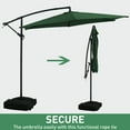 thumbnail image 5 of Ainfox 10ft Cantilever Offset Patio Umbrella with Sandbags Weighted Base and Cross Base - Outdoor Market Umbrella, Easy Tilt Adjustment,Green, 5 of 7