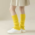 thumbnail image 4 of Zunfee Juniors' Acrylic Leg Warmers - Warm Soft Durable, Classic Ribbed Knit with Scalloped Edge, Free Size Yellow for Daily Wear, 4 of 9