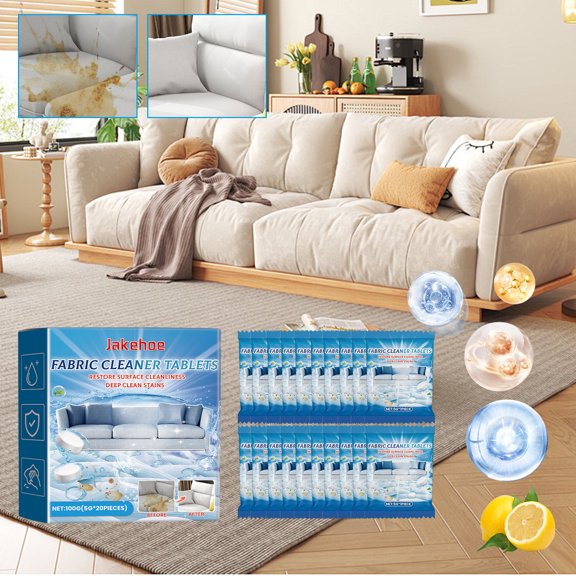 Ycandiee Couch Cleaning Tablets – Multi-Surface Fabric and Upholstery Cleaner – Pet-Safe, Non-Toxic, Quick-Drying for Couches