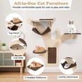 thumbnail image 2 of Choco Moon Wall-Mounted Cat Tower w/Wall Shelves & Perch, Cat Climbing Tower, Corner Cat Tree, Cat Condos for Indoor Cats-Brown, 2 of 9