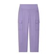thumbnail image 6 of Npasoilc High Waisted Yoga Capris Pants for Women Solid Color Leggings Workout Exercise Trousers with Pocket,Purple, 6 of 6