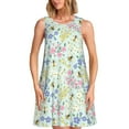 thumbnail image 1 of Balery Honey Bees And Flowers Vestidos de verano para mujer con estampado: vestido holgado sin mangas, vestido playero informal y cómodo para días calurosos., 1 of 7