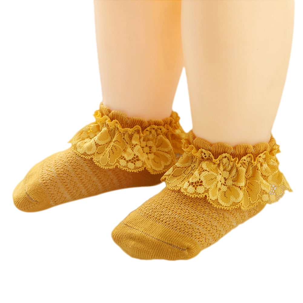 Liacowi Baby Girls Lace Socks Soft Ruffled Socks for Infant