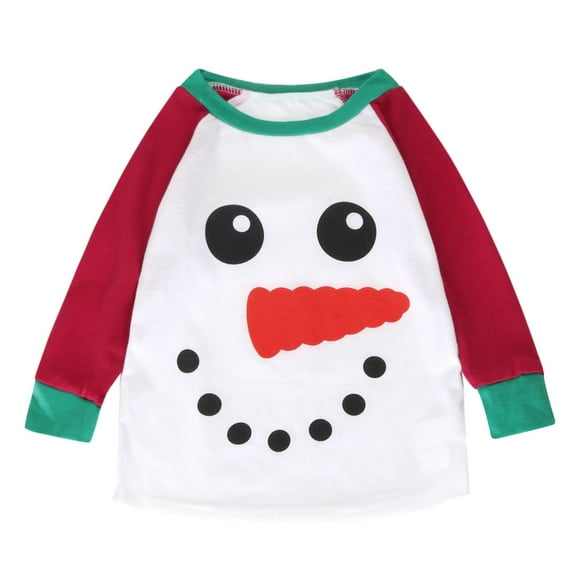 Lolmot Christmas Parent-child Wear Fashion Snowman Print Family Pajamas Home Service Parent-child Suit Kid
