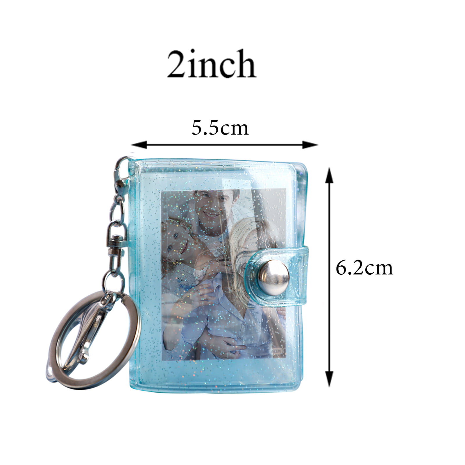 HGYCPP Mini Small Photo Album Keyring 16 Pockets 2 Inch ID Instant Pictures  Interstitial Storage Card Book Keychain Lover Time Memory Gift 