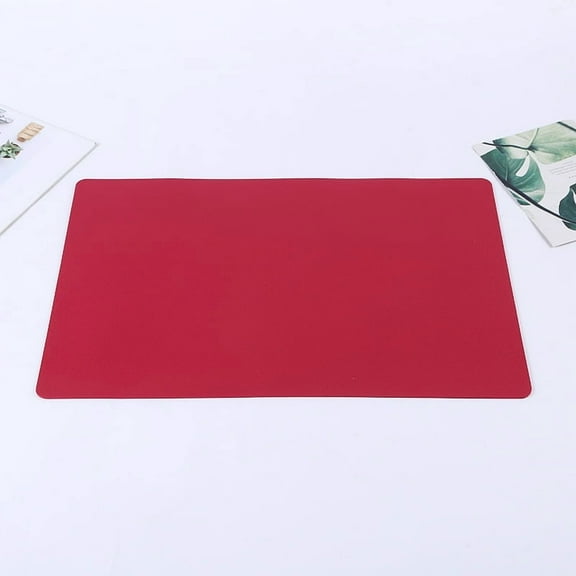 Nvzi 6 Pcs Red Table Place Mats, 45*30cm PU Leather Dinner Placemats, Heat-Resistant & Waterproof , Easy to Clean for Dining Table, Kitchen Parties & Daily Use Stylish Table Place Mats