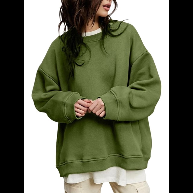 Sudaderas de Mujer con Cuello Redondo, Forro , Suéteres Oversize, Otoño 2025, Blusas Bonitas, Ropa Preppy Estilo-G L