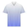 thumbnail image 4 of Ecqkame Summer Men's Turndown Collar Tops Outdoor Breathable Short Sleeve Fashion T-Shirts Casual Gradient Color Button Shirts Sky Blue XXXXL, 4 of 6
