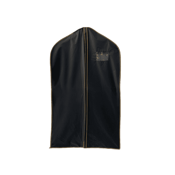 Waterproof Black (Gold Trim) Vinyl Garment Bag, 1 Count  - Basic LTD