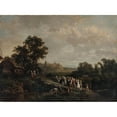thumbnail image 2 of Eugène Louis Vasselin 14x11 Black Ornate Wood Framed Double Matted Museum Art Print Titled: A Wedding in Procession (1844), 2 of 5