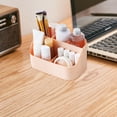 thumbnail image 4 of Desktop Compartment Storage Box for Desk Organization,Multifunction Plastic Organizer for Cosmetics Stationery Vanity Table Home Office Use,desk organizer,Pink,1PC, 4 of 5