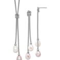 thumbnail image 1 of Sterling Silver Rhodium Fwc Pearl Knot 18 In. Necklace/Earring Set (53 X 8) Made In China qh4739set, 1 of 5