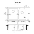 thumbnail image 2 of Ruvati 33 x 22 inch Drop-in Topmount Kitchen Sink 16 Gauge 60/40 Double Bowl, 2 of 10