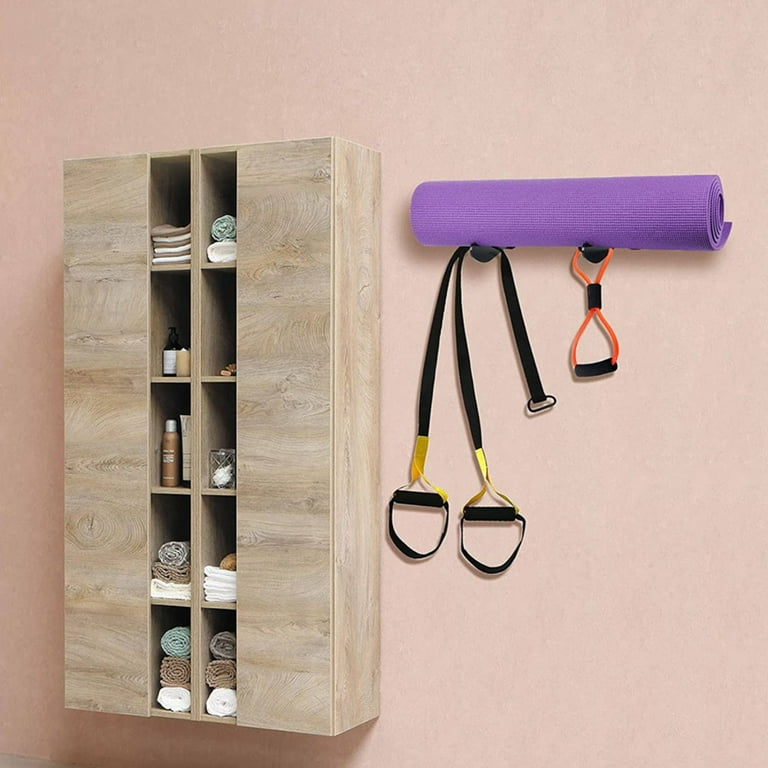 Generic Wall Mount Yoga Mat Holder Hanging Rack Acrylic Black