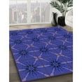 thumbnail image 3 of Ahgly Company Machine Washable Indoor Round Transitional Cobalt Blue Area Rugs, 4' Round, 3 of 7