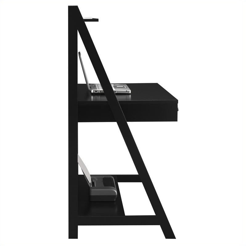 Bush Myspace Alamosa Wood Ladder Desk In Black