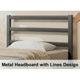 thumbnail image 6 of E-motie Twin Size Metal Platform Bed Frame with Headboard, Heavy Duty Metal Slat Mattress Foundation, Easy Assembly, No Box Spring Needed, Black, 6 of 8