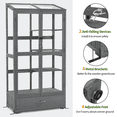 thumbnail image 7 of MCombo Cold Frame Greenhouse, Tall Wooden Greenhouse for Outdoor Indoor Use with Polycarbonate Panels, 3 Tier Garden Cold Frame with Drawer and Shelves, 0864, 7 of 7