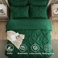 thumbnail image 3 of Queen Comforter Set Dark Green - Bed in a Bag Queen Size Bedding 7 Pieces, GentleSoft™ Pintuck Bed Set Gift for Family, Pinch Pleat All Season Comforter with Sheets, Pillowcases & Shams, 3 of 4
