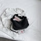thumbnail image 4 of Bolso de viaje para mujer Bolso de hombro plisado de color sólido Monederos de gran capacidad (Negro), 4 of 9