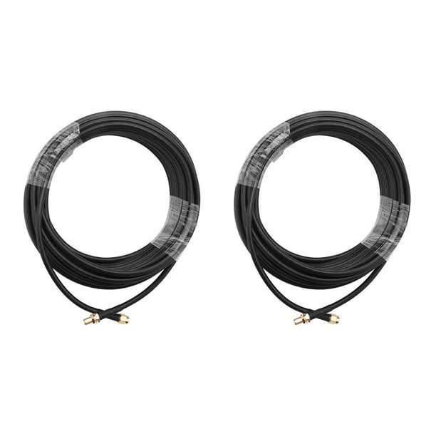 2X Extensión de Antena WiFi SMA 10M SMA Macho Una SMA Hembra de Baja Pérdida RG58 Cable Coaxial Patch Lead Coax