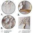thumbnail image 3 of Designart "Garden of White Orchids on Branches (Fifth Variation) III" Tree Floral Metal Art Living Room, 3 of 5