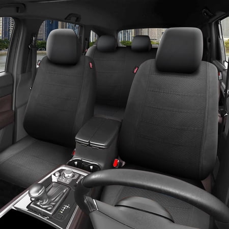 GENUINE DICKIES 3 PIECE ARLINGTON CLOTH TRUCK SEAT COVERS BLACK, 806442NWDI