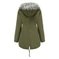 thumbnail image 4 of Long Winter Coats for Women Winter Coats for Women Plus Size Hooded Outerwear Thick Warm Puffer Down Zip up Thick Jacket Windproof Trench Coat Long Sleeve Cardigan for Women, 4 of 8