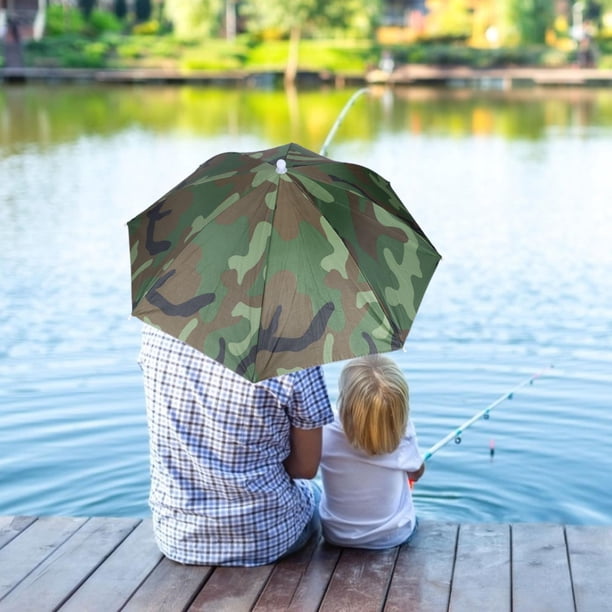 Sombrero Paraguas, Sombrero Paraguas Portátil de Diadema elástica, Sombrero Paraguas de Poliéster de 26 Pulgadas para la Lluvia y Actividad soleada Al Aire Libre