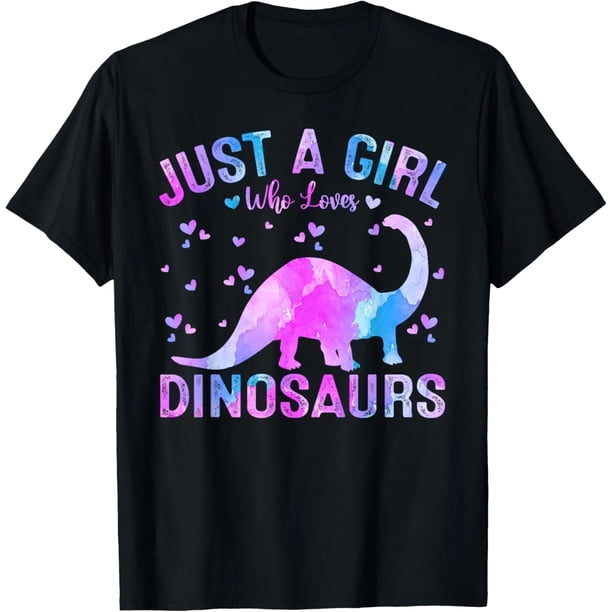 Playera para Mujer "Solo una Chica que Ama los Dinosaurios" - Diseño Colorido