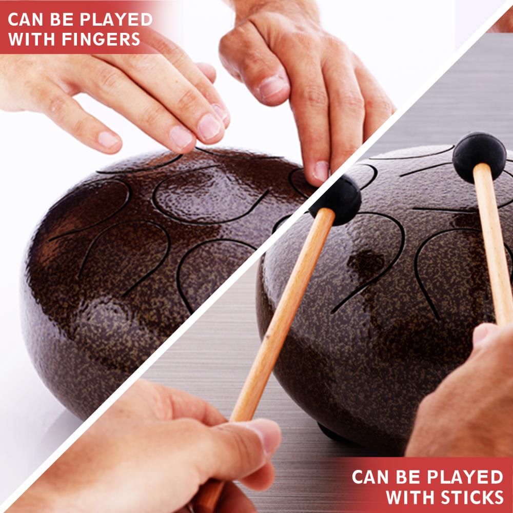 Pyle PHDRUM84 - Steel Pan Tongue Drum – Hand Pan Percussion with Carry Bag