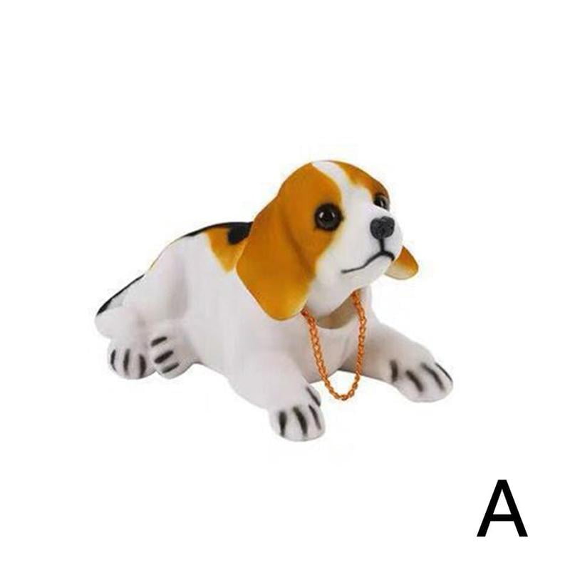 Bobbing Toy White with Black Dot/ Bobble Head Doll Puppy Dog/ Beagle Dog 