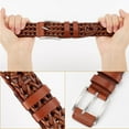 thumbnail image 6 of 44-7/8 Inch Casual Woven Leather Belt Mens Belts Leather Dress Belt Men's Imitation Leather Woven Solid Alloy Buckle Hand Belts Gift for Jeans Golf Pants (Light Brown), 6 of 6