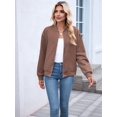 thumbnail image 6 of Womens Jacket Coat Casual Stand Collar Zip Up Fall Fashion Jackets Outfits with Pockets Khaki XL, 6 of 8