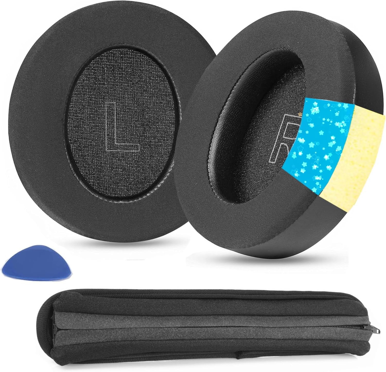 HRTGFD-Earpads Replacement Compatible with Anker Soundcore Life Q30 Q35 BT Q35 Bluetooth Headphone Cooling Gel Ear Pads Pillow Cushion Headband Cover Kit
