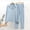 Light blue, variant on ALLLIST Big And Tall Men's Pajamas Set Cotton Sleepwear Long Sleeve Tops & Bottom Plain Black Button Down Pajamas Men M-4XL