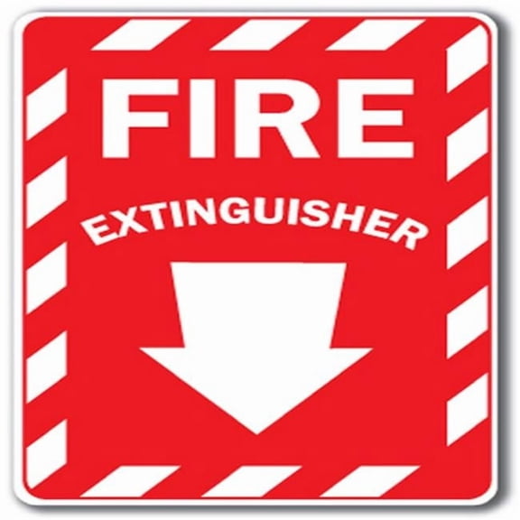 Fire Extinguisher with Arrow Sign - 10" x 14" OSHA Safety Sign