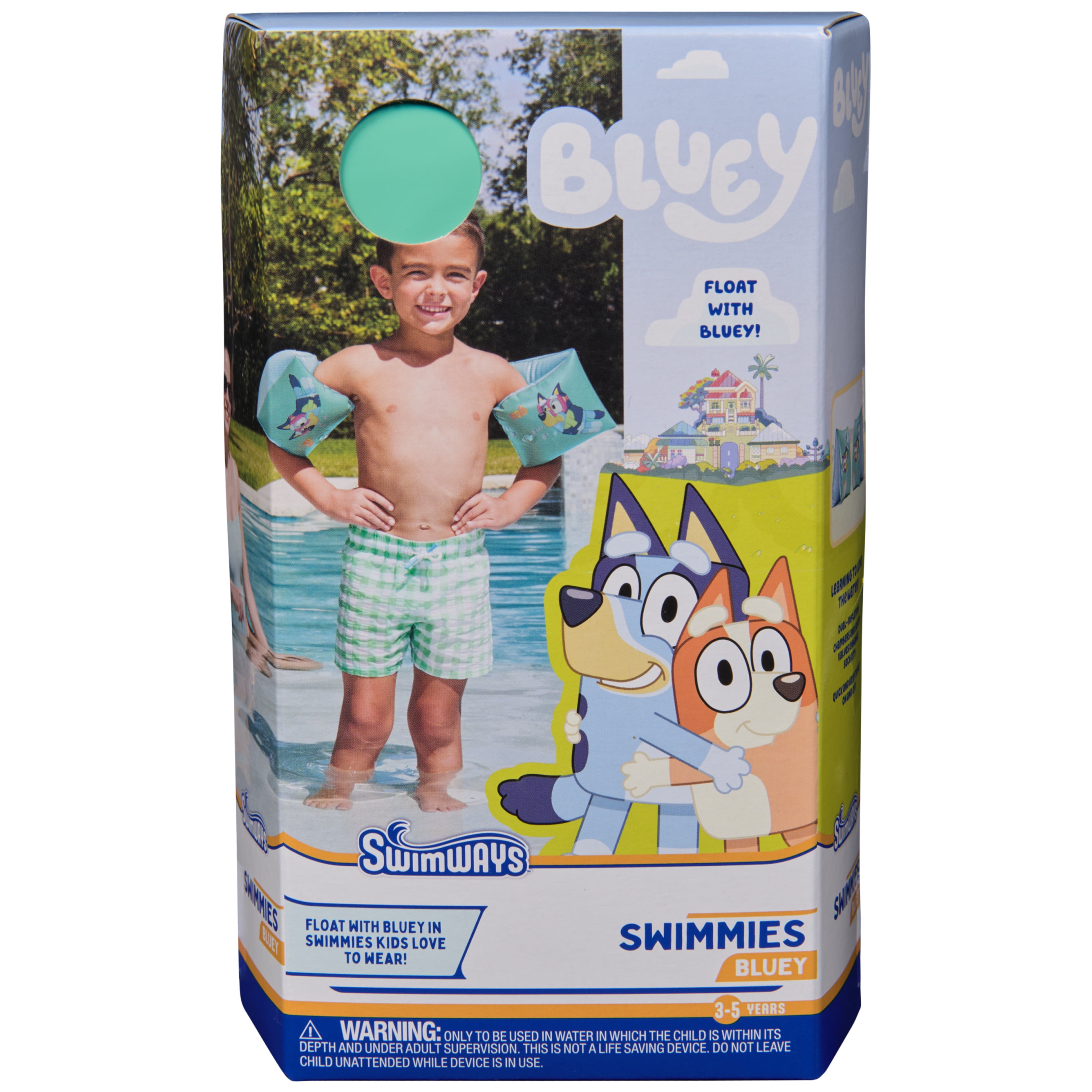 SwimWays Bluey Swimmies (Unisex), Arm Floaties for Kids Age 3-5