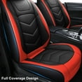 thumbnail image 6 of FANOTEK Crosstrek Black Red, PU Leather, Breathable, Front Rear Seat Covers, 5 Pieces, 6 of 14
