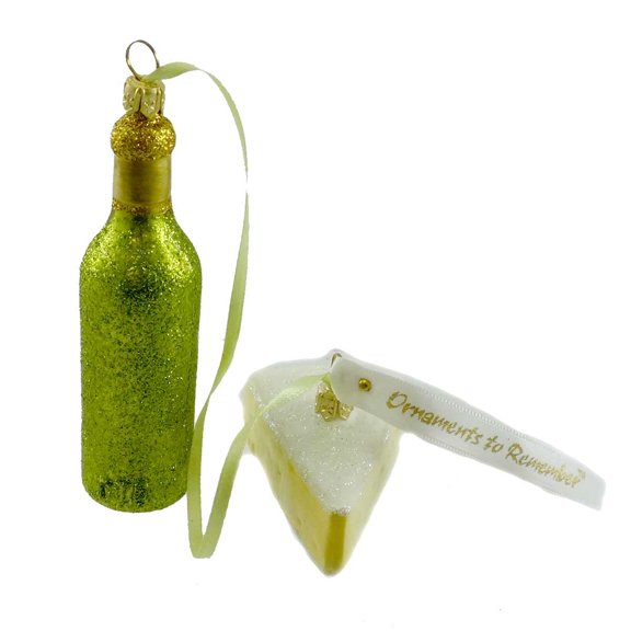 Ornaments To Remember WINE & CHEESE SET Glass Appetizer Dairy Bottle 29R2WCH000