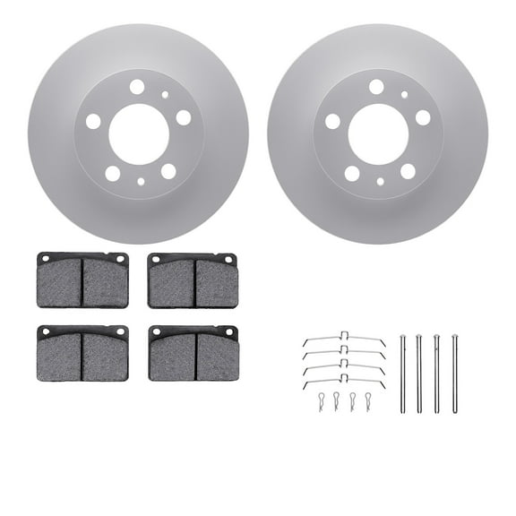 Dynamic Friction Company Front Geospec Brake Rotors with 5000 Euro Ceramic Brake Pads includes Hardware 4612-27002