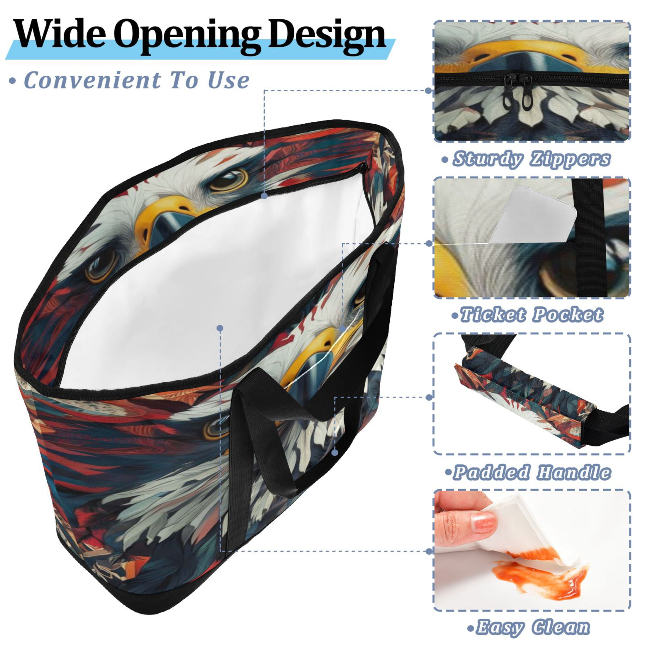 Large Hand-held Ice Pack Picnic Bag Insulation and Refrigeration Suitable for Shopping Picnics and Camping Red Vulture