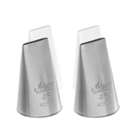 Ateco 45 Basketweave Piping Cake Decorating Tubes, Plain Tips For Bakeware 2 Pc