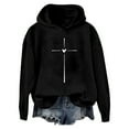 thumbnail image 2 of Christian Hoodies for Women 2025 Fall Winter Long Sleeve Cross Print Hoodie Hooded Sweatshirt Pullover Tops, 2 of 5